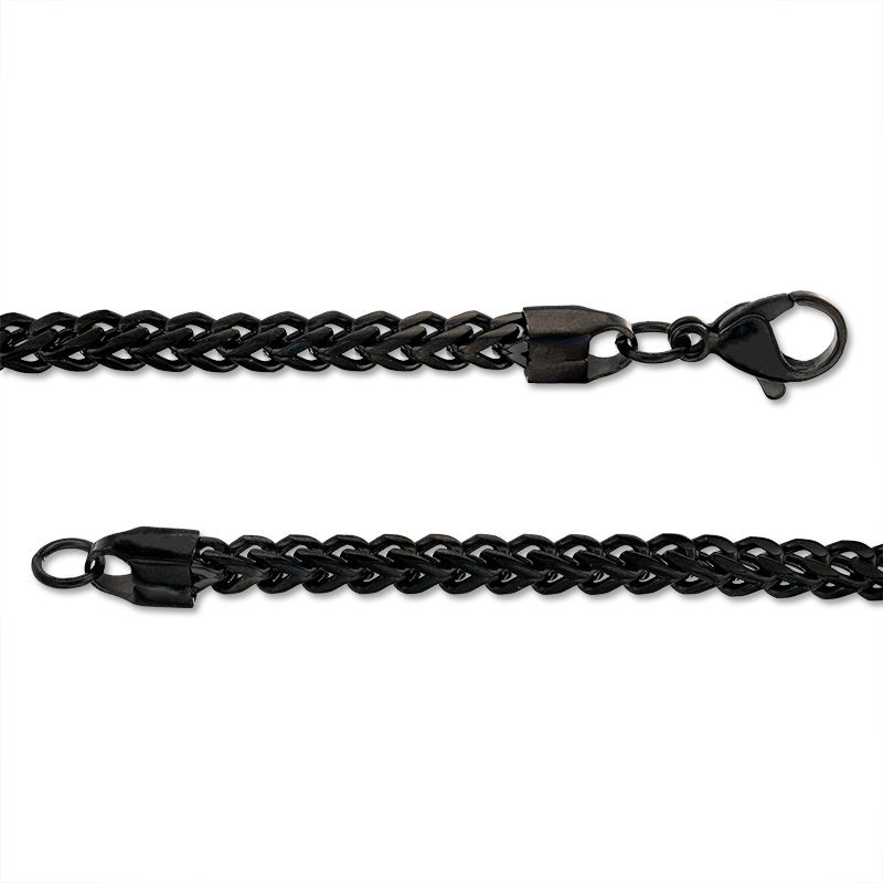 Main Image 2 of Men's 3.25mm Franco Snake Chain Necklace in Stainless Steel with Black IP - 24"