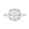 Thumbnail Image 2 of 7.0mm Cushion-Cut Lab-Created White Sapphire Frame Engagement Ring in Sterling Silver