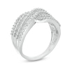 Thumbnail Image 2 of 1 CT. T.W. Baguette and Round Diamond Multi-Row Crossover Ring in 10K White Gold