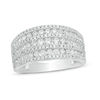 Thumbnail Image 1 of 1-1/4 CT. T.W. Diamond Alternating Multi-Row Ring in 10K White Gold