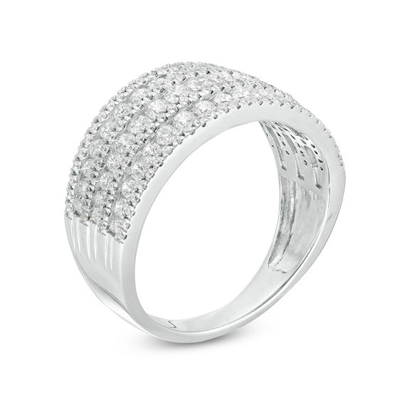 1-1/4 CT. T.w. Diamond Alternating Multi-Row Ring in 10K White Gold