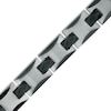 Thumbnail Image 1 of 10.5mm Multi-Finish Etched Diamond Link Chain Bracelet in Tungsten and Black IP - 8.5"