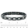 Thumbnail Image 2 of 10.5mm Multi-Finish Etched Diamond Link Chain Bracelet in Tungsten and Black IP - 8.5"