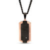 Thumbnail Image 1 of Men's Diamond Accent Brushed Inlay and Bevelled Edge Dog Tag Pendant in Stainless Steel with Rose and Black IP - 24"