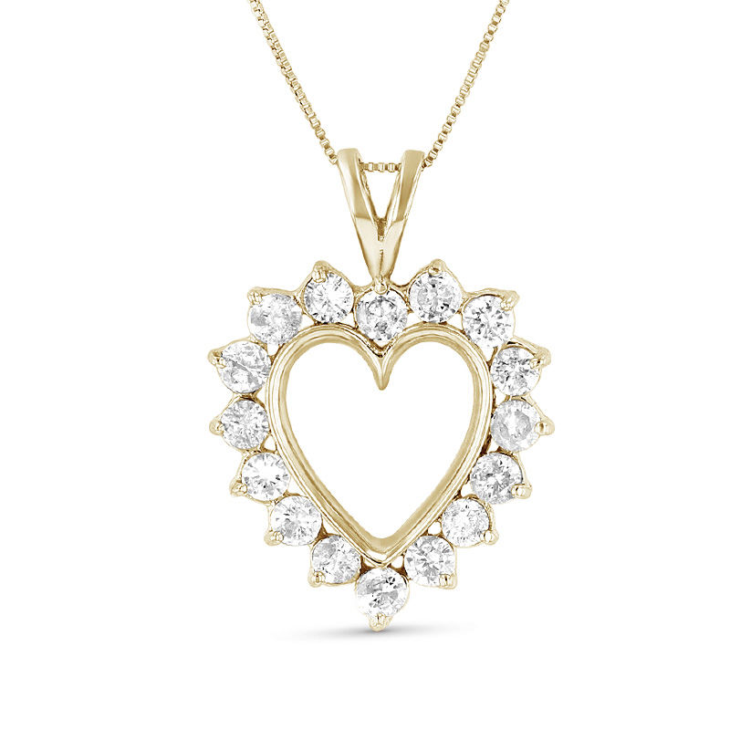 9ct White Gold Diamond Heart Pendant With White Gold Chain | Goldmark (AU)