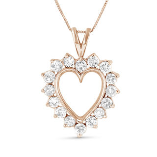 1-1/2 CT. T.W. Diamond Heart Pendant in 14K Rose Gold (I/I1)