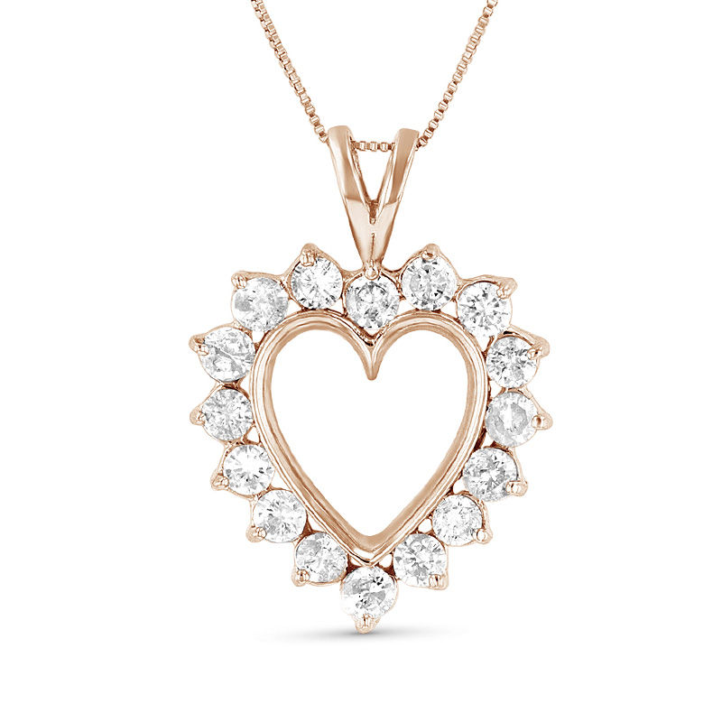 1-1/2 CT. T.W. Diamond Heart Pendant in 14K Rose Gold (I/I1)
