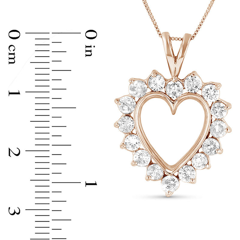 1-1/2 CT. T.W. Diamond Heart Pendant in 14K Rose Gold (I/I1)