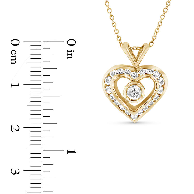 Main Image 2 of 5/8 CT. T.W. Diamond Heart Pendant in 14K Gold (I/SI2)