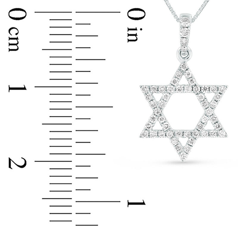 1/4 CT. T.W. Diamond Star of David Pendant in 18K White Gold (G/SI2)