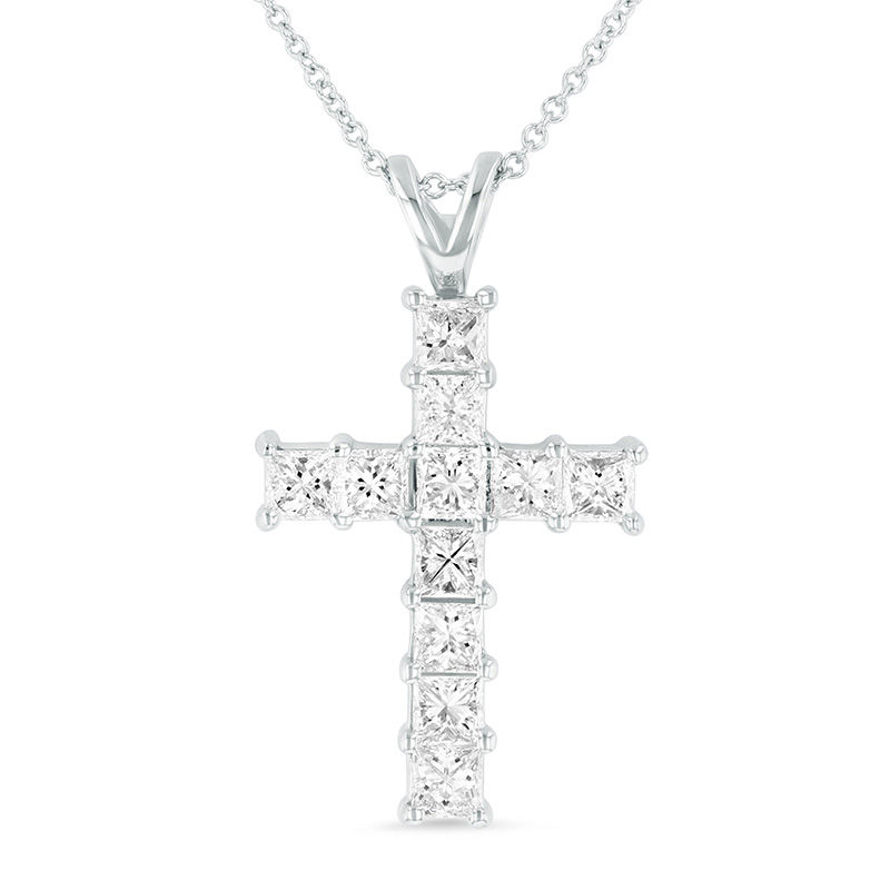 Princess cut cross discount pendant