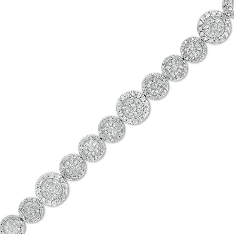 3 CT. T.W. Multi-Diamond Frame Bracelet in 10K White Gold