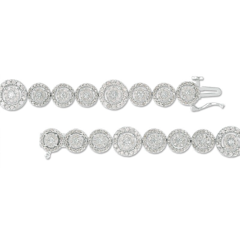 3 CT. T.W. Multi-Diamond Frame Bracelet in 10K White Gold