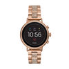 Thumbnail Image 0 of Ladies' Fossil Q Venture HR Crystal Accent Rose-Tone Gen 4 Smart Watch with Black Dial (Model: FTW6011)