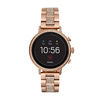 Thumbnail Image 1 of Ladies' Fossil Q Venture HR Crystal Accent Rose-Tone Gen 4 Smart Watch with Black Dial (Model: FTW6011)