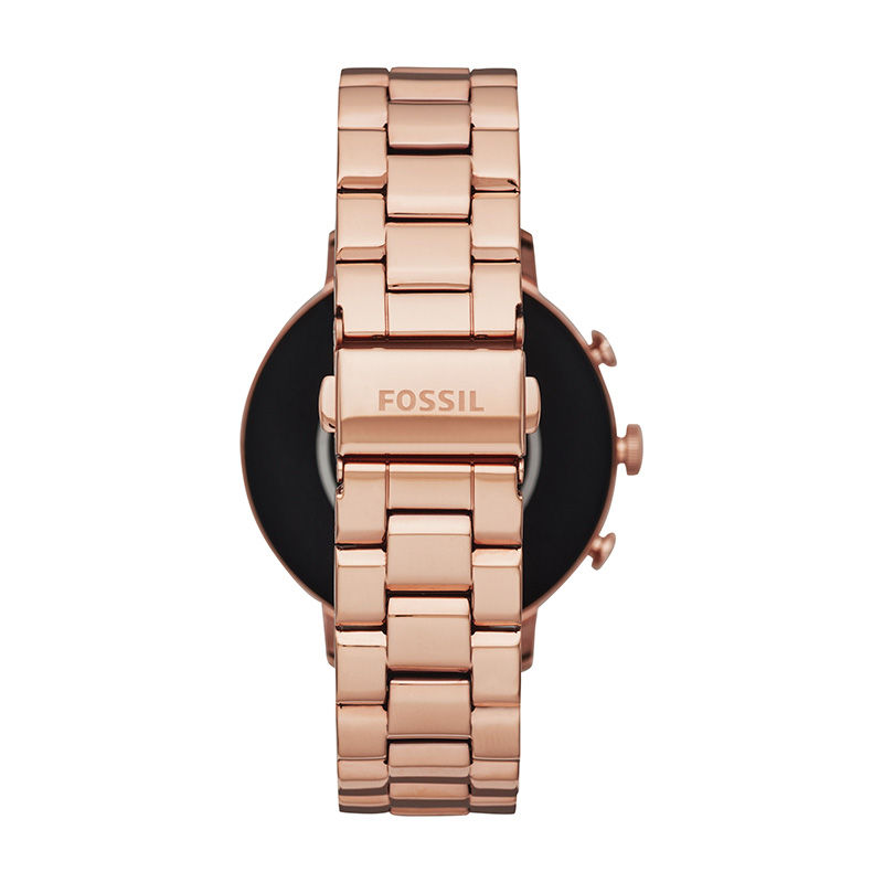 Ladies' Fossil Q Venture HR Crystal Accent Rose-Tone Gen 4 Smart Watch with Black Dial (Model: FTW6011)