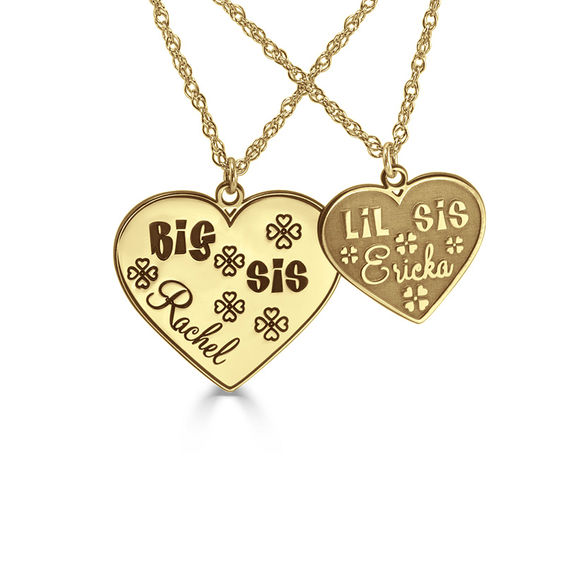 Amazon.com: Mother's Jewelry Dainty 925 Sterling Silver Mom Big Sis Lil Sis  Personalized Breakable Hearts 3-Piece Pendant Necklace Set : Claddagh Gold:  Everything Else