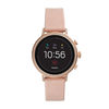 Thumbnail Image 1 of Ladies' Fossil Q Venture HR Crystal Accent Rose-Tone Strap Gen 4 Smart Watch with Black Dial (Model: FTW6015)
