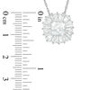 Thumbnail Image 2 of 6.0mm Cushion-Cut Lab-Created White Sapphire Sunburst Frame Pendant in Sterling Silver