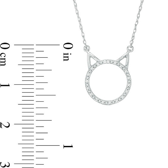 1/20 CT. T.w. Diamond Cat Necklace in 10K White Gold