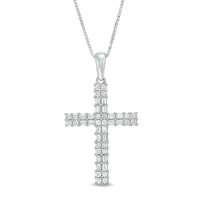 Cross Pendant in 10K White Gold 
