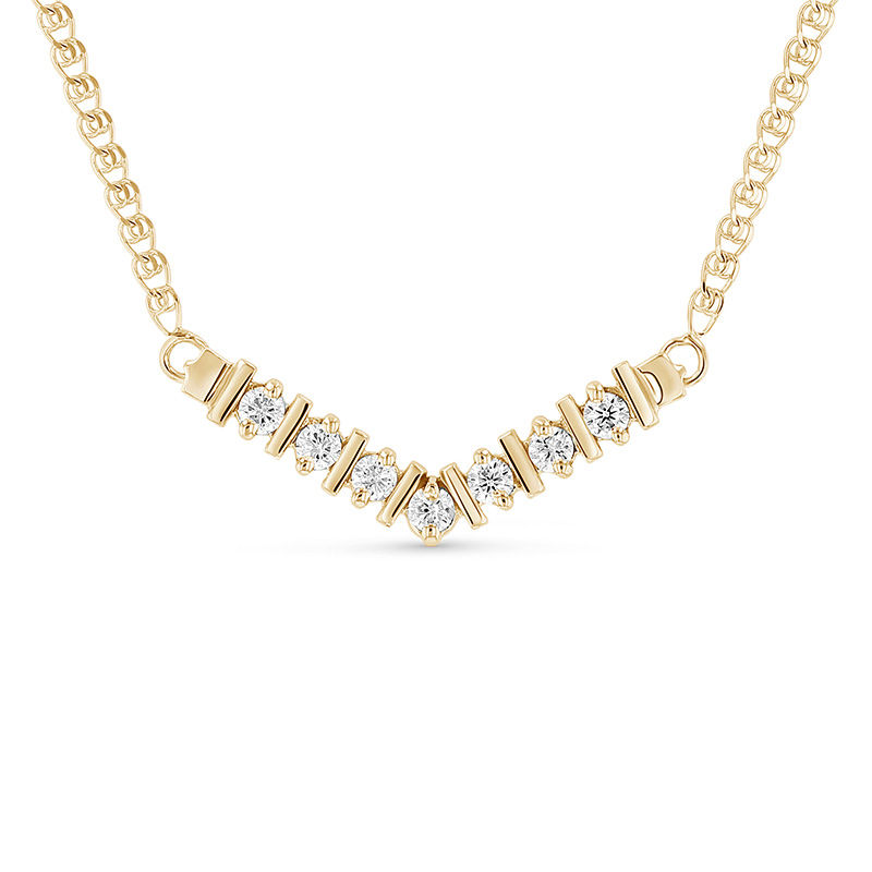 diamond v necklace