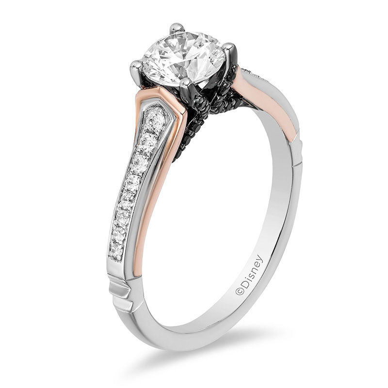 Main Image 2 of Enchanted Disney Villains Maleficent 1 CT. T.W. Enhanced Black and White Diamond Engagement Ring in 14K Two-Tone Gold