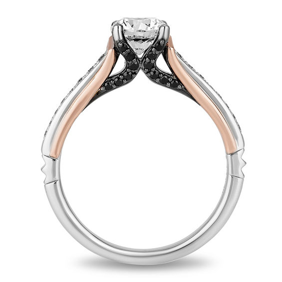 Enchanted Disney Villains Maleficent 1 CT. T.w. Enhanced Black and White Diamond Engagement Ring in 14K Two-Tone Gold