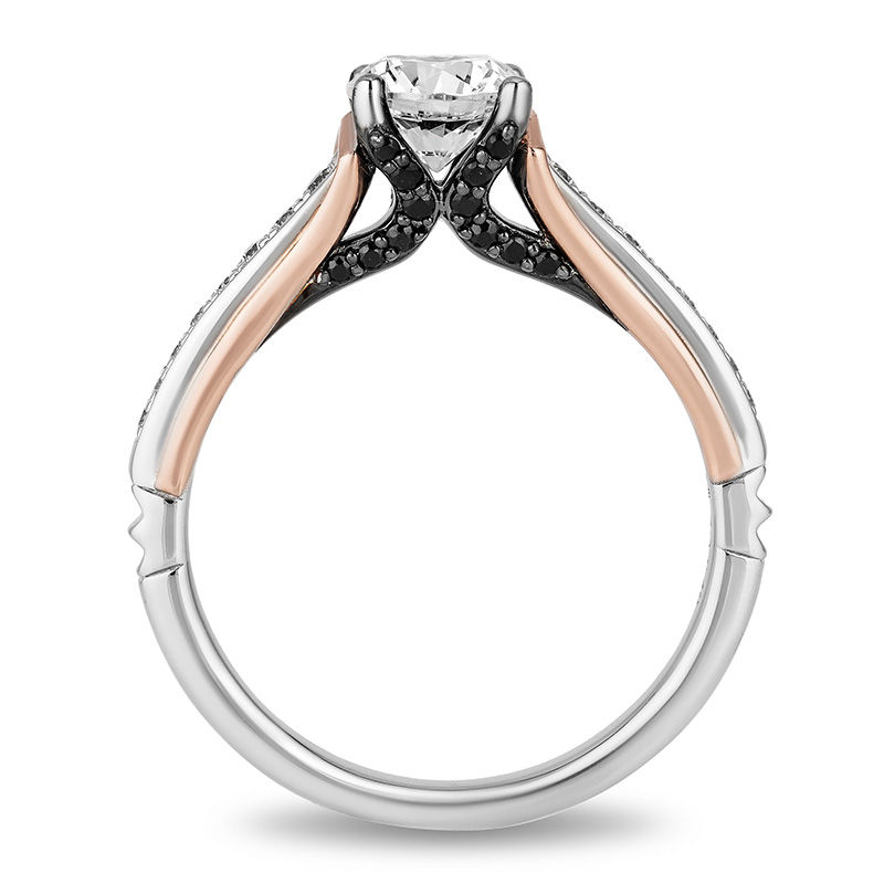 Main Image 3 of Enchanted Disney Villains Maleficent 1 CT. T.W. Enhanced Black and White Diamond Engagement Ring in 14K Two-Tone Gold