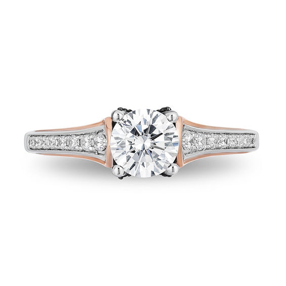 Enchanted Disney Villains Maleficent 1 CT. T.w. Enhanced Black and White Diamond Engagement Ring in 14K Two-Tone Gold