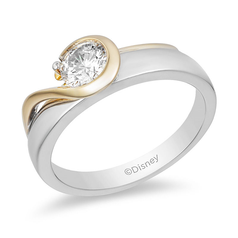 Main Image 1 of Enchanted Disney Villains Hook 1/2 CT. T.W. Diamond Solitaire Engagement Ring in 14K Two-Tone Gold