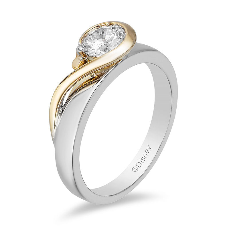 Main Image 2 of Enchanted Disney Villains Hook 1/2 CT. T.W. Diamond Solitaire Engagement Ring in 14K Two-Tone Gold
