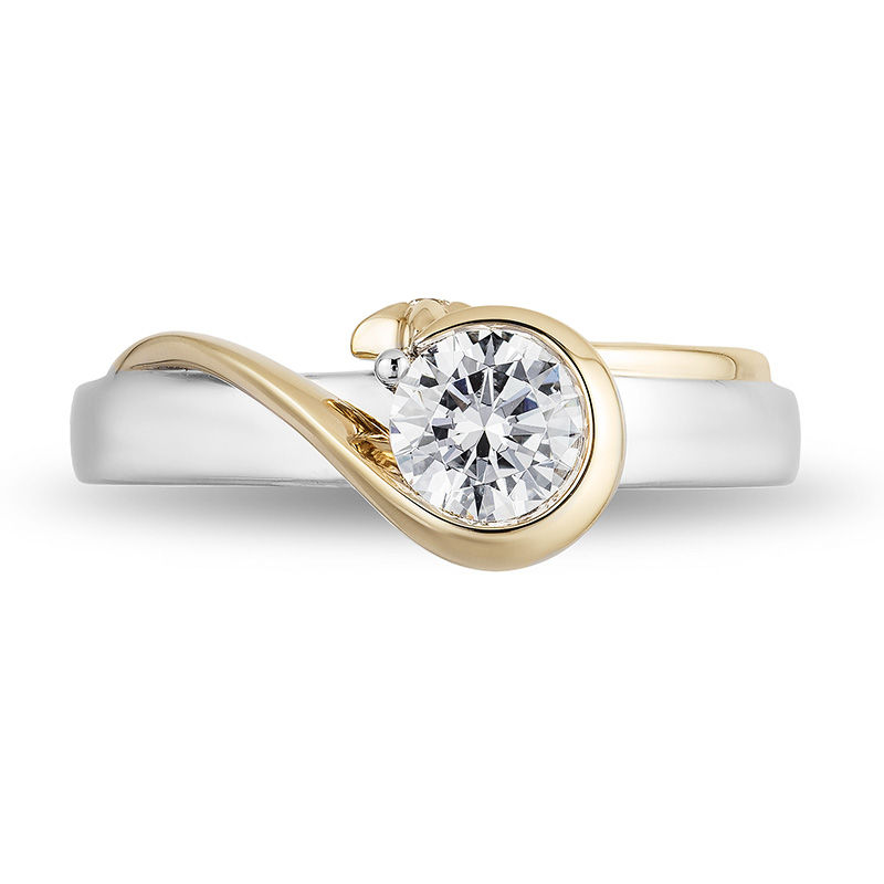 Main Image 4 of Enchanted Disney Villains Hook 1/2 CT. T.W. Diamond Solitaire Engagement Ring in 14K Two-Tone Gold