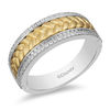 Thumbnail Image 0 of Enchanted Disney Men's 1/4 CT. T.W. Diamond Braid Center Wedding Band in 14K Two-Tone Gold