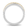 Thumbnail Image 3 of Enchanted Disney Men's 1/4 CT. T.W. Diamond Braid Center Wedding Band in 14K Two-Tone Gold