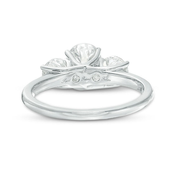 2 CT. T.w. Certified Oval Diamond Past Present Future® Engagement Ring in 14K White Gold (I/I1)