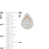 Thumbnail Image 3 of 1 CT. T.W. Composite Diamond Teardrop Frame Stud Earrings in 10K Rose Gold