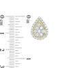 Thumbnail Image 3 of 1 CT. T.W. Pear-Shaped Multi-Diamond Teardrop Frame Stud Earrings in 10K Gold