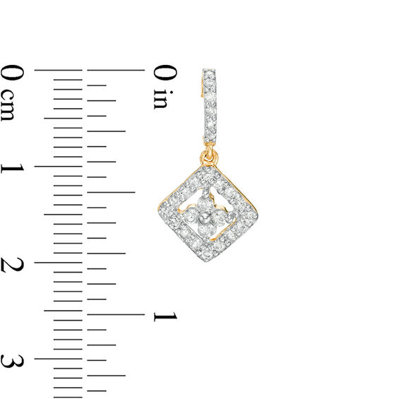 1/2 CT. T.W. Quad Diamond Tilted Square Drop Earrings in 10K Gold 1/2 CT. T.W. Quad Diamond Tilted Square Drop Earrings in 10K Gold