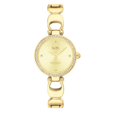 Ladies' Coach Park Sig C Crystal Accent Gold-Tone Bangle Watch (Model: 14503171) | Zales Ladies' Coach Park Sig C Crystal Accent Gold-Tone Bangle Watch (Model: 14503171) | Zales
