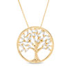 Thumbnail Image 1 of 1/4 CT. T.W. Baguette Diamond Tree of Life Pendant in 10K Gold