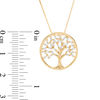 Thumbnail Image 3 of 1/4 CT. T.W. Baguette Diamond Tree of Life Pendant in 10K Gold
