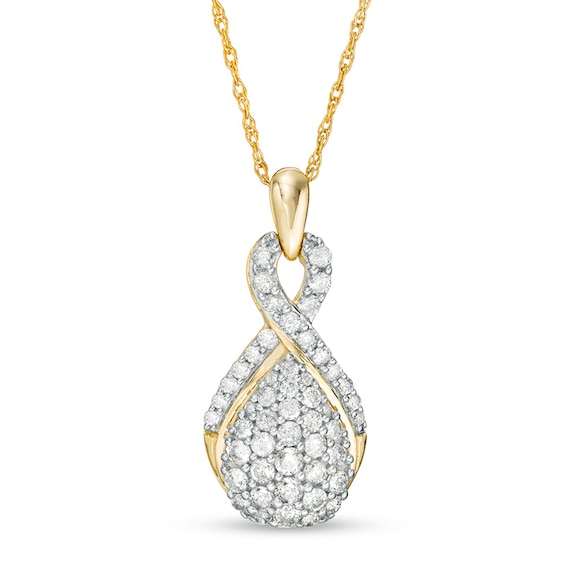 1 CT. T.w. Composite Diamond Teardrop Pendant in 10K Gold