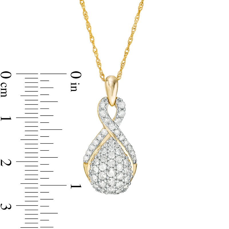 Main Image 3 of 1 CT. T.W. Composite Diamond Teardrop Pendant in 10K Gold