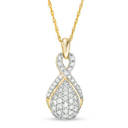 1 CT. T.W. Composite Diamond Teardrop Pendant in 10K Gold