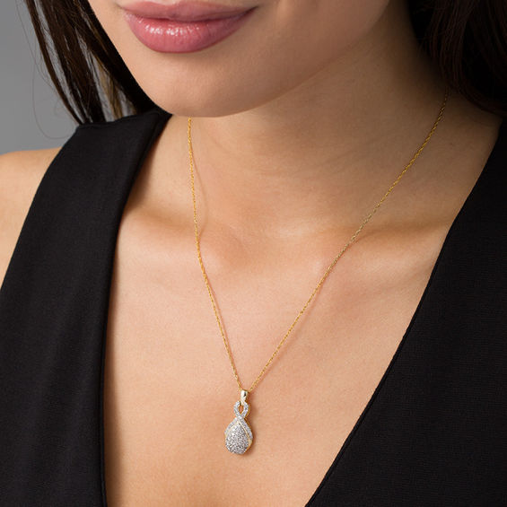 1 CT. T.w. Composite Diamond Teardrop Pendant in 10K Gold