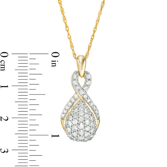 1 CT. T.w. Composite Diamond Teardrop Pendant in 10K Gold