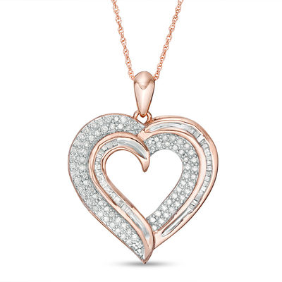 Round Diamond Heart Pendant 