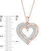 Thumbnail Image 2 of 1/2 CT. T.W. Baguette and Round Diamond Heart Pendant in 10K Rose Gold