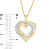Thumbnail Image 3 of 1/2 CT. T.W. Baguette and Round Diamond Heart Pendant in 10K Gold
